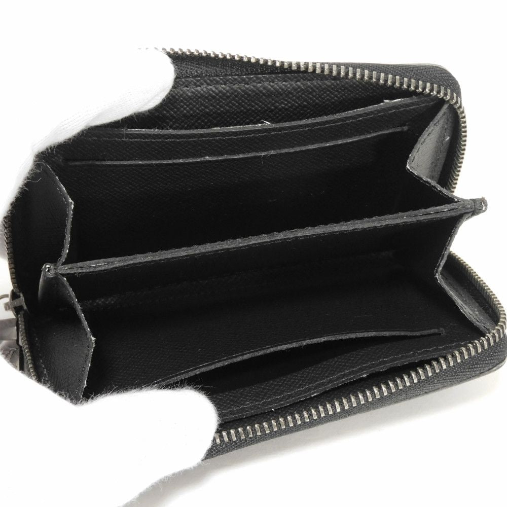 LOUIS VUITTON Coin case M81662 Monogram Eclipse canvas x grain leather Noir Monogram Eclipse Zippy Coin Purse Vertical