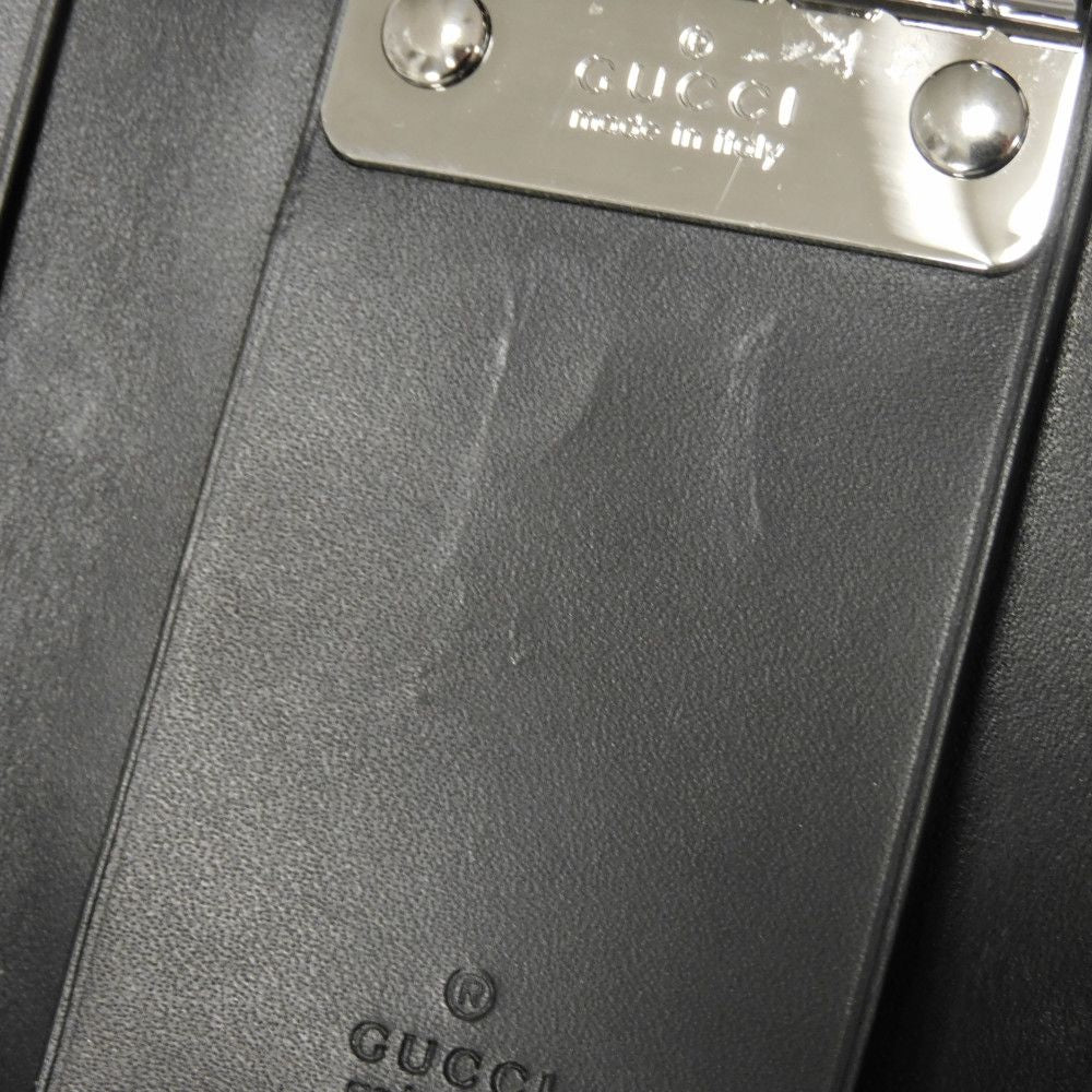 GUCCI Key case Key holder 138093 Calf leather black GG Shima Guccissima 6-ring keychain