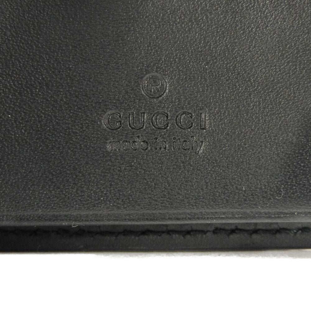 GUCCI Key case Key holder 138093 Calf leather black GG Shima Guccissima 6-ring keychain