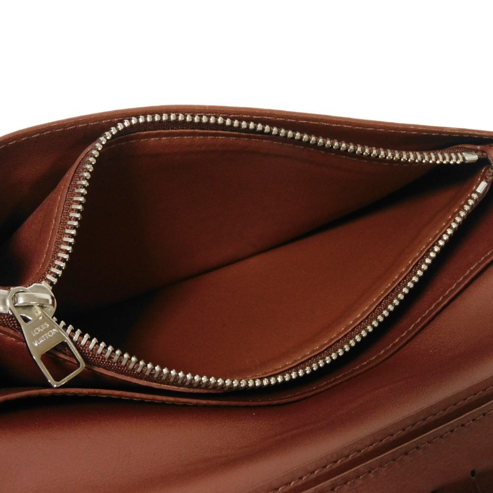 LOUIS VUITTON Long Wallet Purse M61195 Cuir Ombre Leather Akajou Cuir Ombre Portefeuille Braza