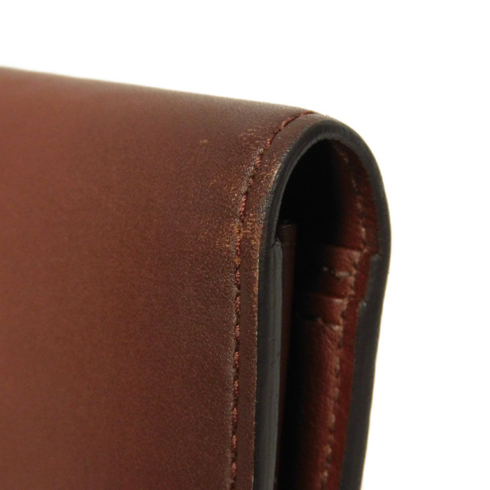 LOUIS VUITTON Long Wallet Purse M61195 Cuir Ombre Leather Akajou Cuir Ombre Portefeuille Braza