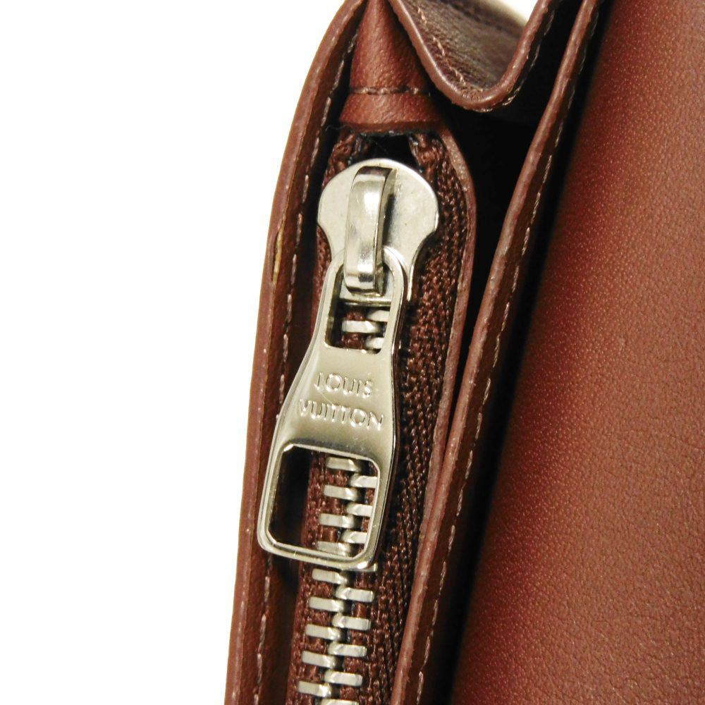 LOUIS VUITTON Long Wallet Purse M61195 Cuir Ombre Leather Akajou Cuir Ombre Portefeuille Braza