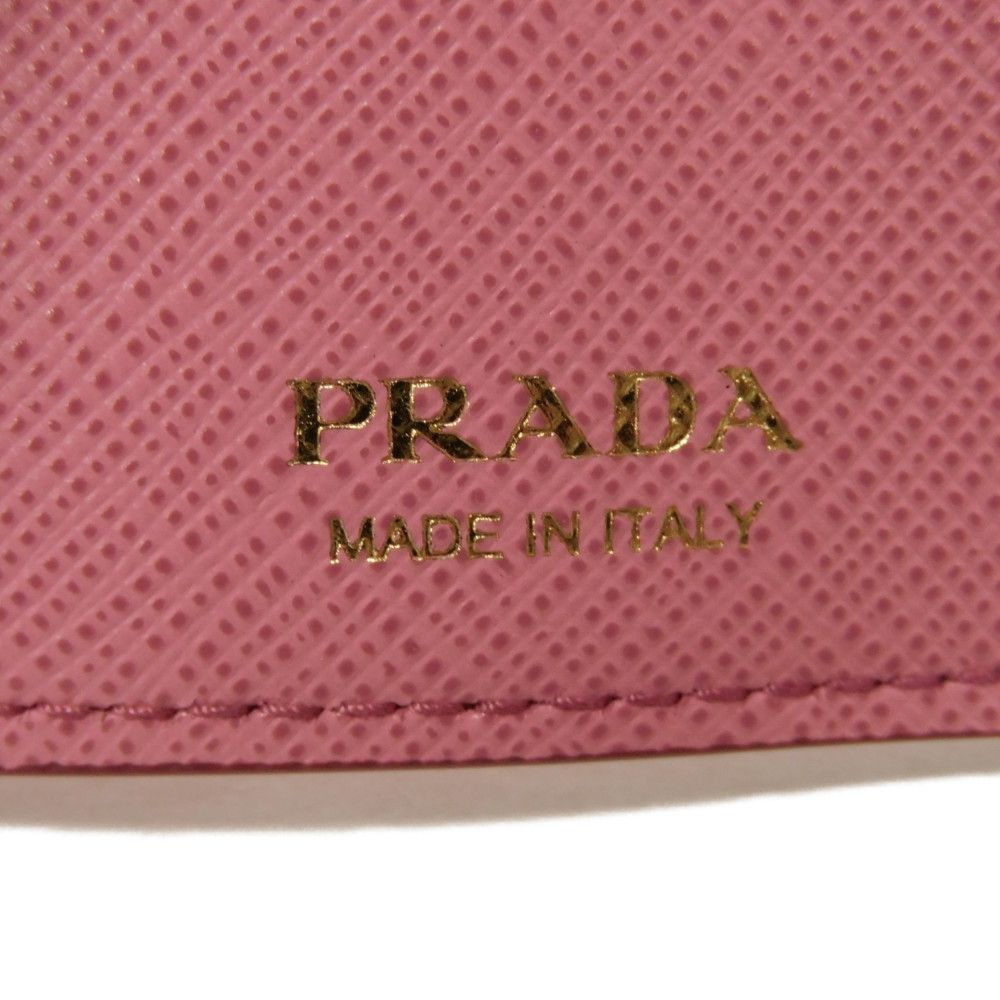 PRADA Tri-fold wallet 1MH021 ZLP F0HYI Safiano leather (stamped) Peonia x Begonia logo metal Saffiano Mini Wallet
