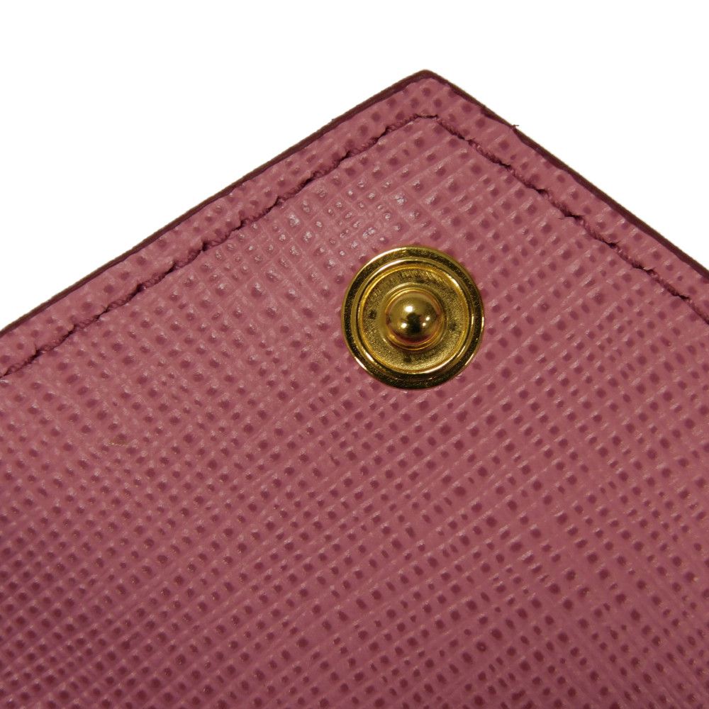 PRADA Tri-fold wallet 1MH021 ZLP F0HYI Safiano leather (stamped) Peonia x Begonia logo metal Saffiano Mini Wallet