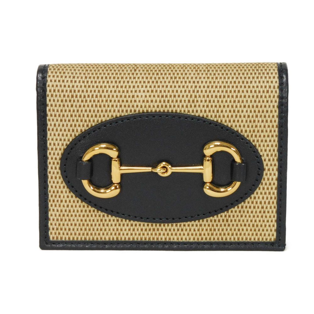 GUCCI Bifold Wallet 621887 H58AG 2599 canvas beige Japan limited Horsebit 1955 Compact Wallet