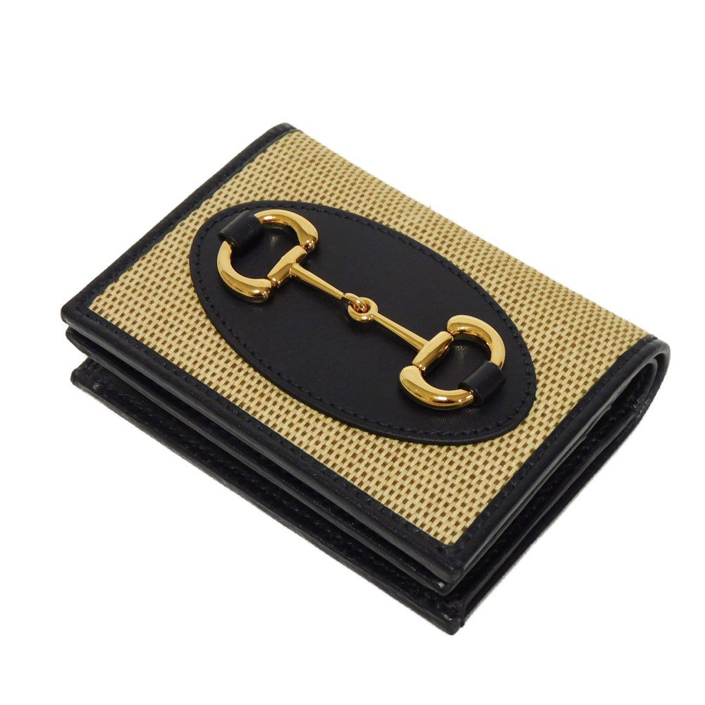 GUCCI Bifold Wallet 621887 H58AG 2599 canvas beige Japan limited Horsebit 1955 Compact Wallet