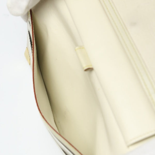 LOUIS VUITTON Long Wallet Purse M91839 Goat leather white Trifold purse Suhari Porto Tresol International Bron Women Used Authentic