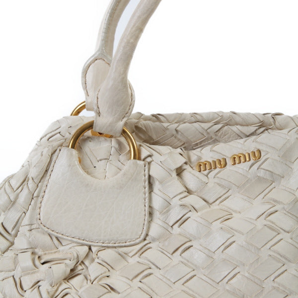 MIUMIU Handbag others white MIUMIU Mew Mew SACCA 2 MANICI Women Used Authentic