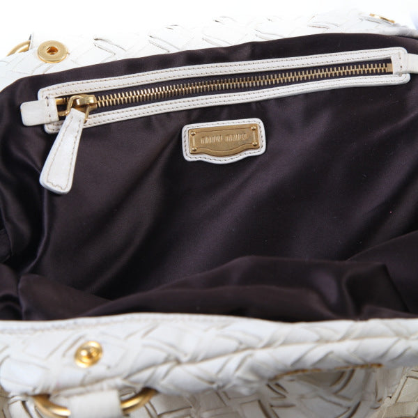 MIUMIU Handbag others white MIUMIU Mew Mew SACCA 2 MANICI Women Used Authentic