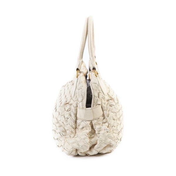 MIUMIU Handbag others white MIUMIU Mew Mew SACCA 2 MANICI Women Used Authentic