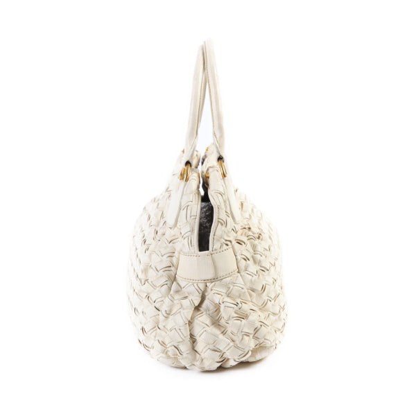 MIUMIU Handbag others white MIUMIU Mew Mew SACCA 2 MANICI Women Used Authentic