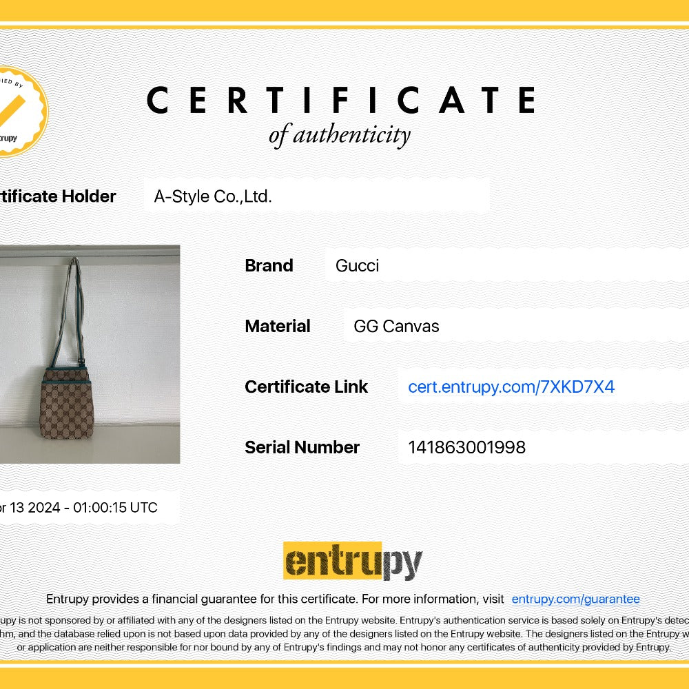 GUCCI Shoulder Bag 141863 001998 GG canvas Brown green Cross body Women(Unisex) Used Authentic