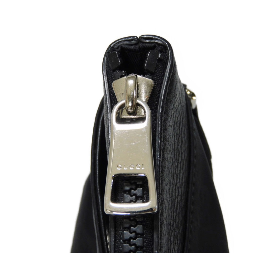 GUCCI Shoulder Bag 510339 Nylon canvas x calf leather (embossed) black GG nylon Mini messenger bag