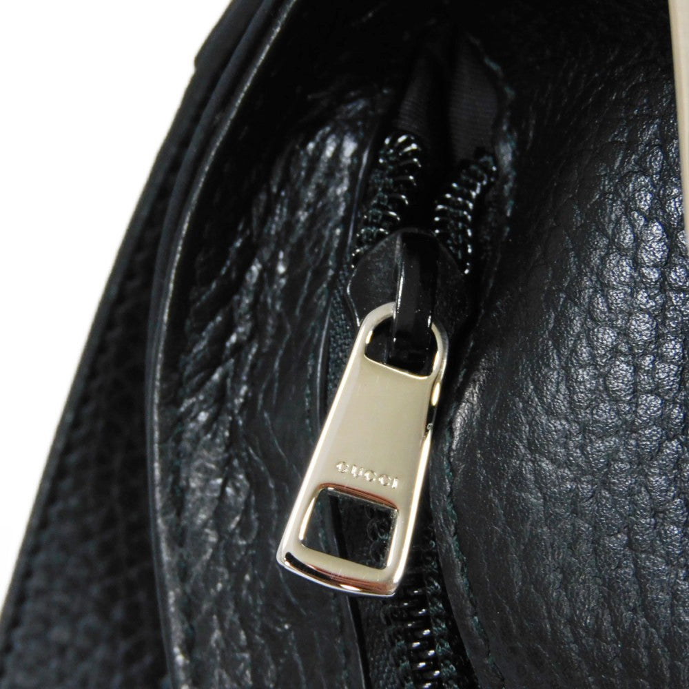 GUCCI Shoulder Bag 510339 Nylon canvas x calf leather (embossed) black GG nylon Mini messenger bag