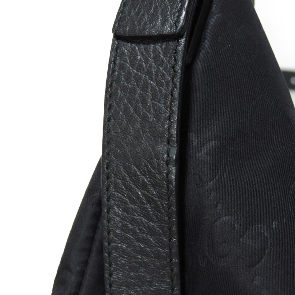 GUCCI Shoulder Bag 510339 Nylon canvas x calf leather (embossed) black GG nylon Mini messenger bag