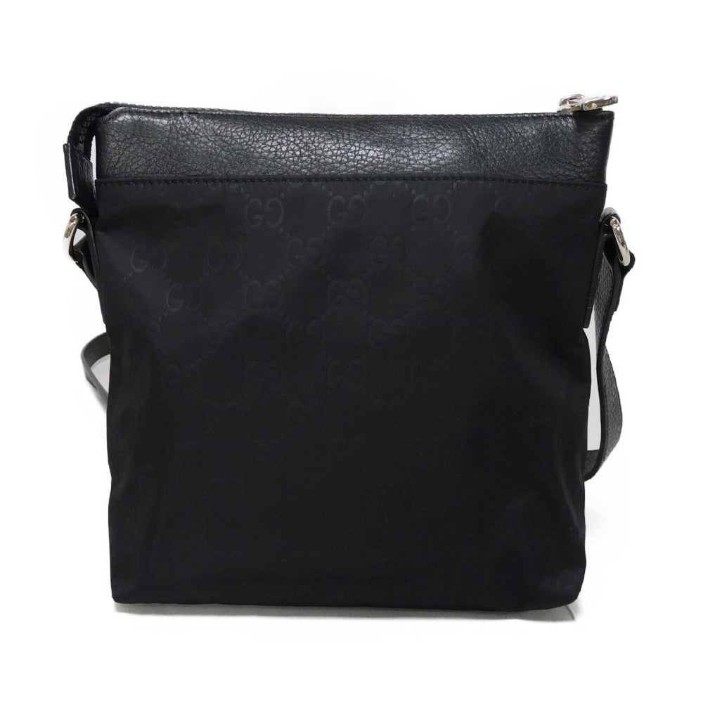 GUCCI Shoulder Bag 510339 Nylon canvas x calf leather (embossed) black GG nylon Mini messenger bag