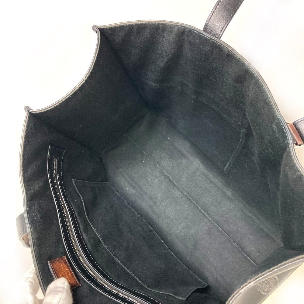 Berluti Tote Bag Canvas / leather black Ulysse Small mens Used Authentic