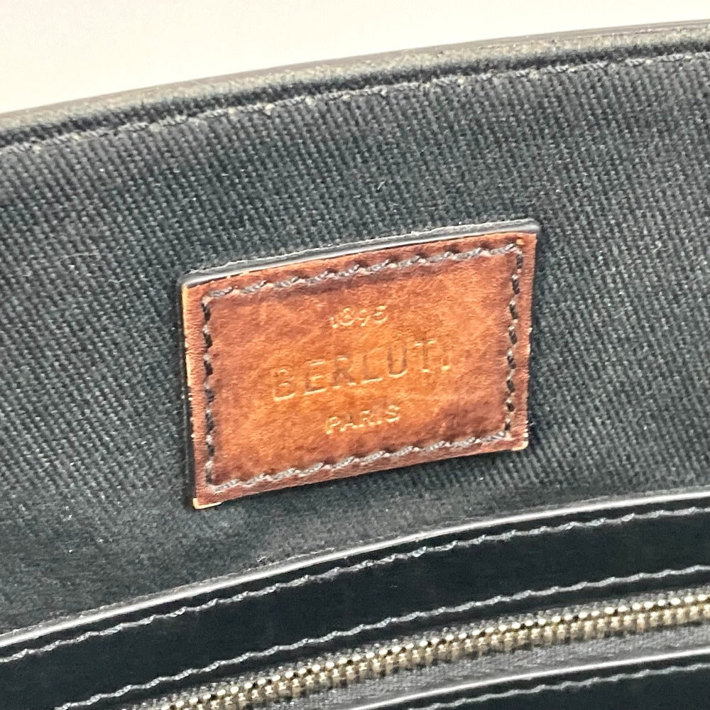 Berluti Tote Bag Canvas / leather black Ulysse Small mens Used Authentic