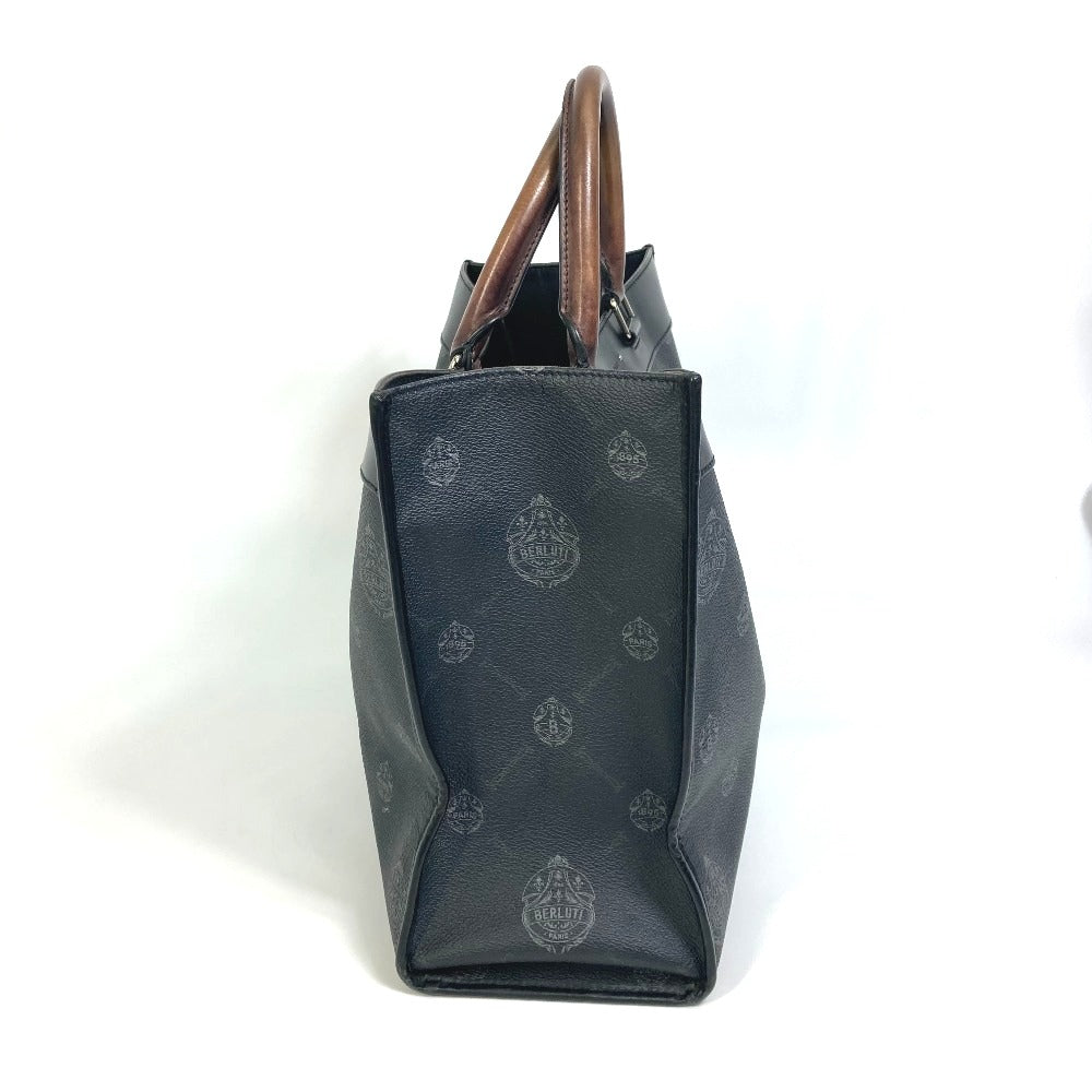 Berluti Tote Bag Canvas / leather black Ulysse Small mens Used Authentic