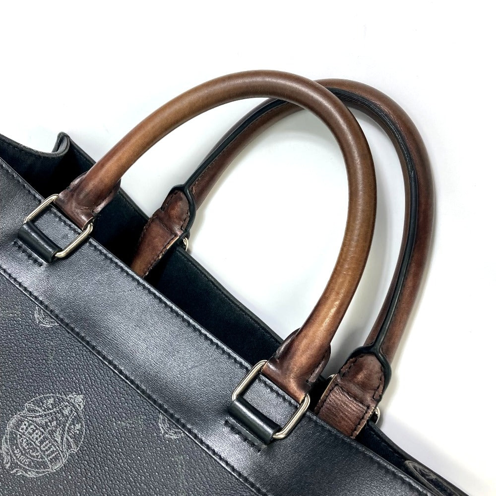 Berluti Tote Bag Canvas / leather black Ulysse Small mens Used Authentic