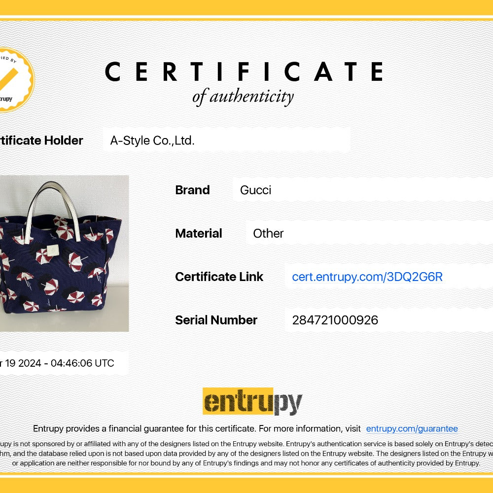 GUCCI Tote Bag 284721 000926 canvas Navy Handbag Kids Line Umbrella