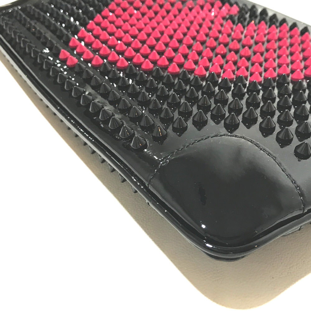 Christian Louboutin Clutch bag Patent leather black Spike Tads Rubi Posh Valentine Women Used Authentic