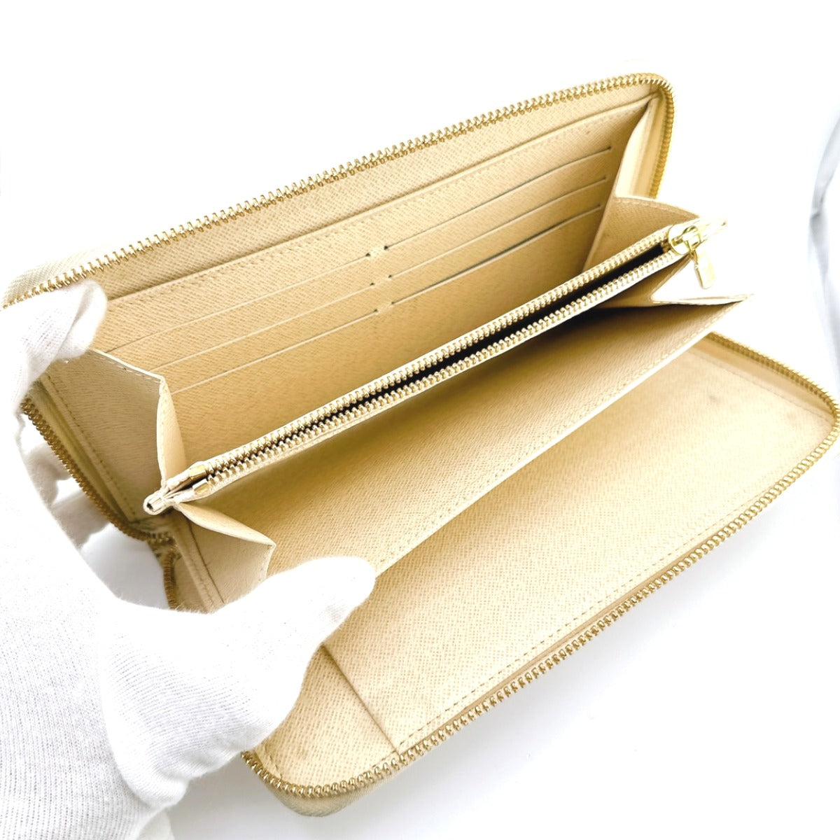 LOUIS VUITTON Long Wallet Purse N60012 Damier canvas white Damier Azur Zippy Organizer