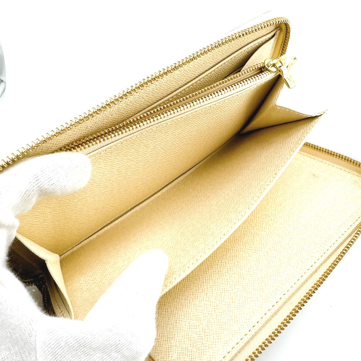 LOUIS VUITTON Long Wallet Purse N60012 Damier canvas white Damier Azur Zippy Organizer