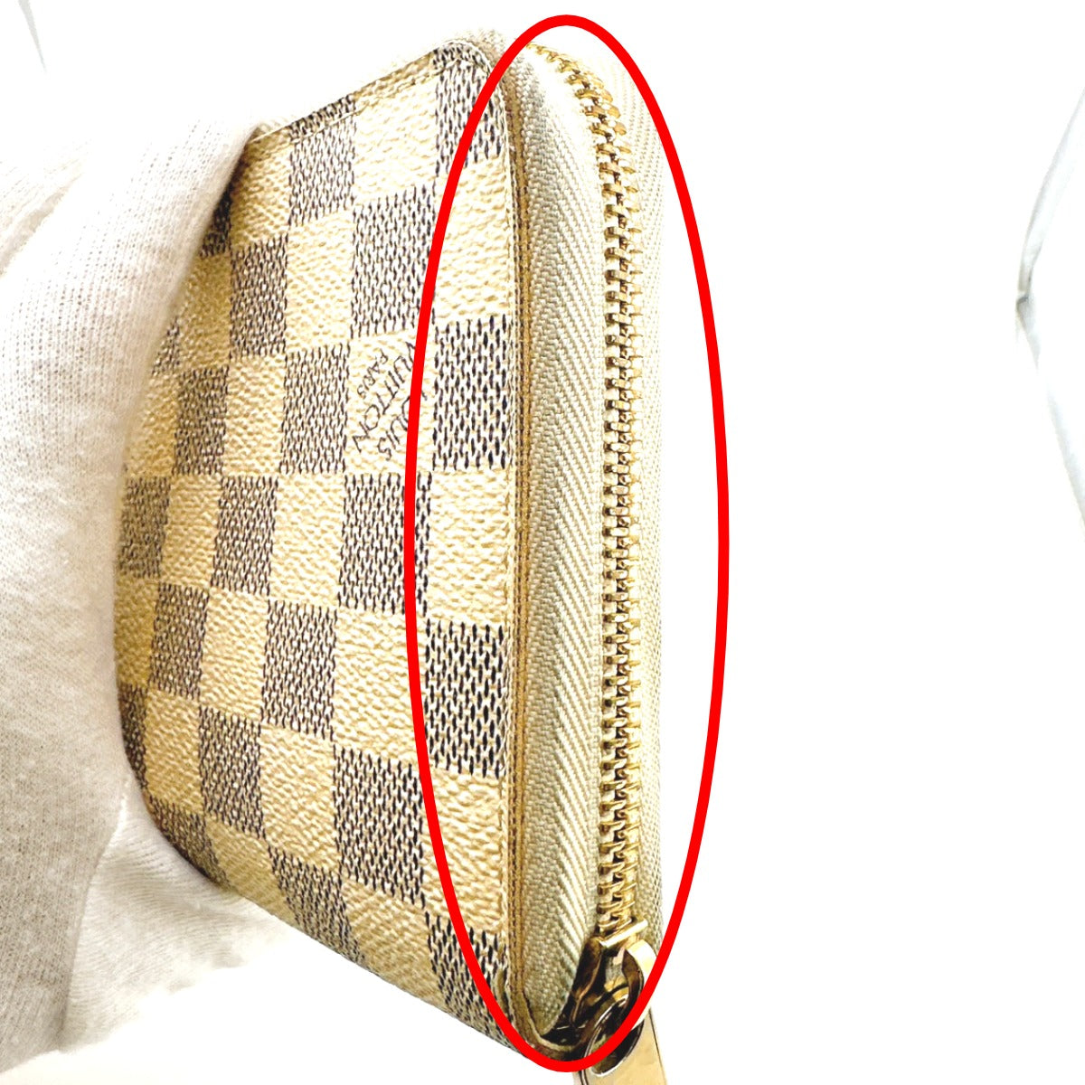 LOUIS VUITTON Long Wallet Purse N60012 Damier canvas white Damier Azur Zippy Organizer