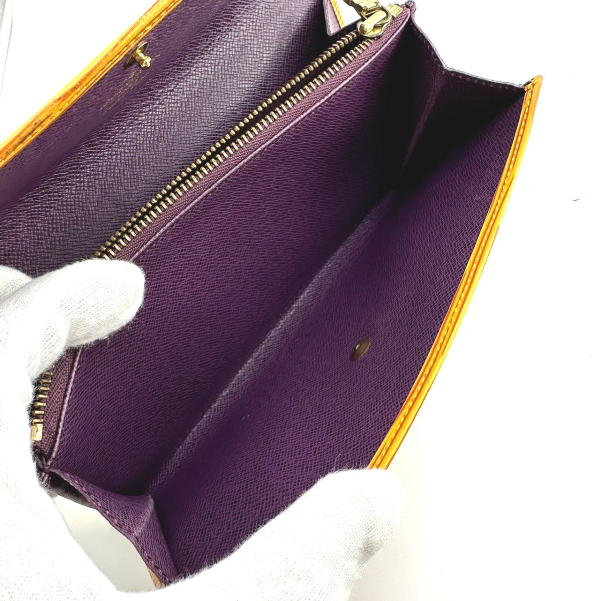 LOUIS VUITTON Long Wallet Purse M63579 Epi Leather yellow Epi Porto Moné Credit