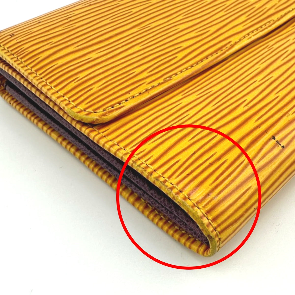 LOUIS VUITTON Long Wallet Purse M63579 Epi Leather yellow Epi Porto Moné Credit