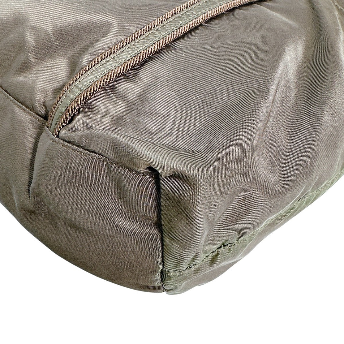 PRADA Handbag BR0977 Nylon khaki Logo embroidery