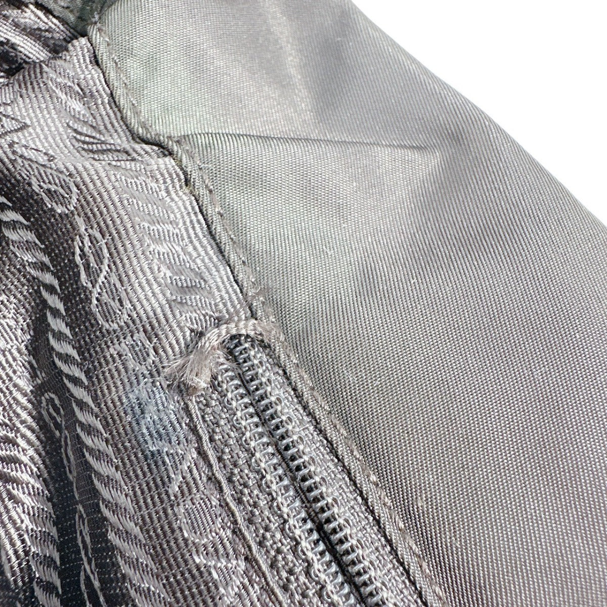 PRADA Handbag BR0977 Nylon khaki Logo embroidery