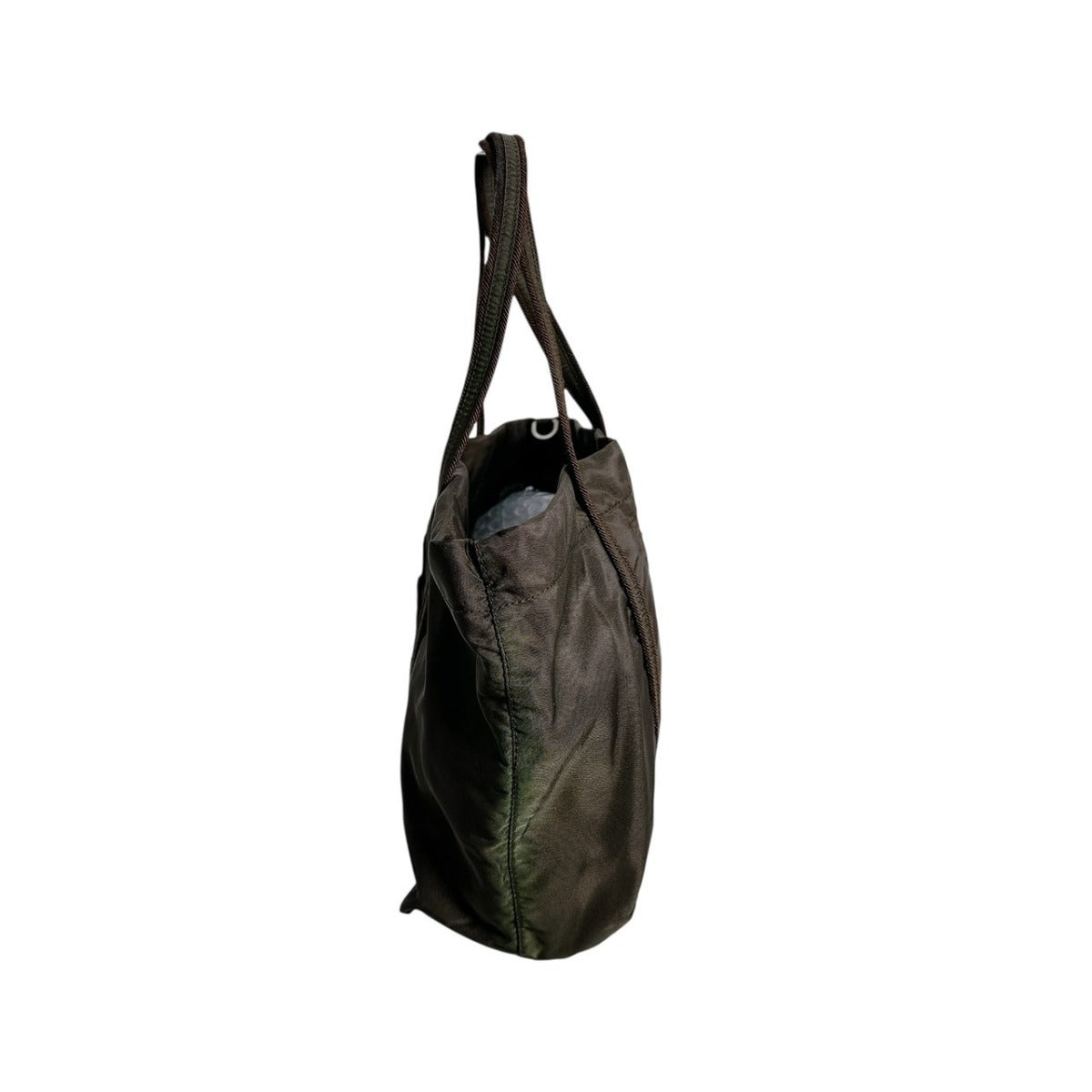 PRADA Handbag BR0977 Nylon khaki Logo embroidery