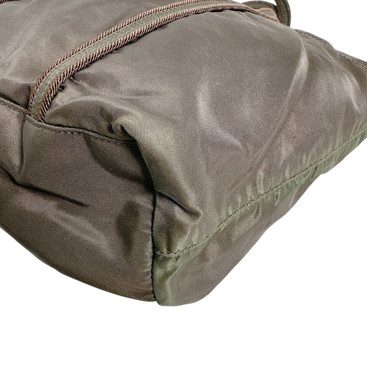 PRADA Handbag BR0977 Nylon khaki Logo embroidery