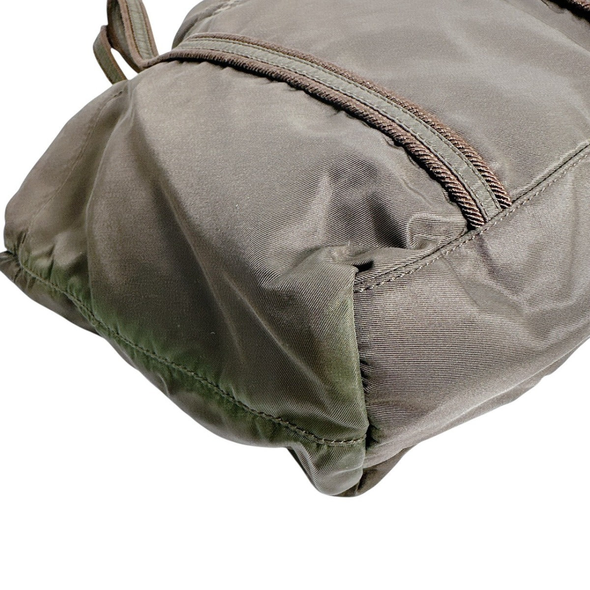 PRADA Handbag BR0977 Nylon khaki Logo embroidery