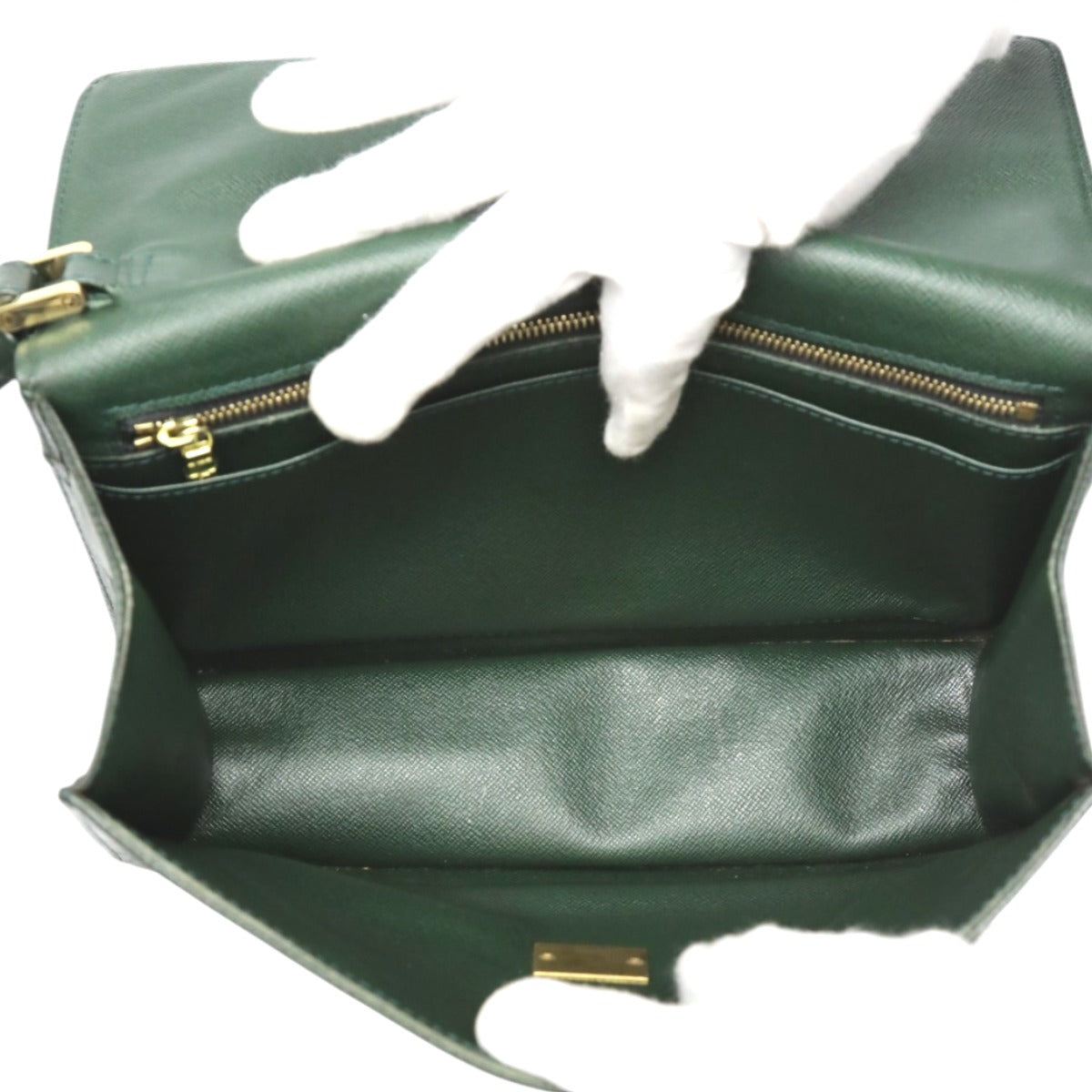 LOUIS VUITTON business bag M30776 Taiga green Taiga Porto Doquán