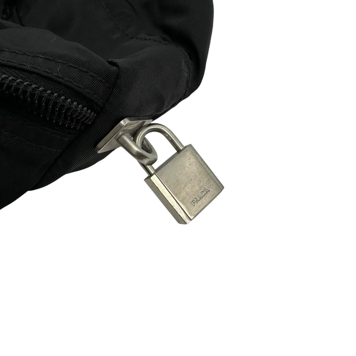 PRADA Boston Duffel bag Nylon black Plain Travel bag Duffle bag