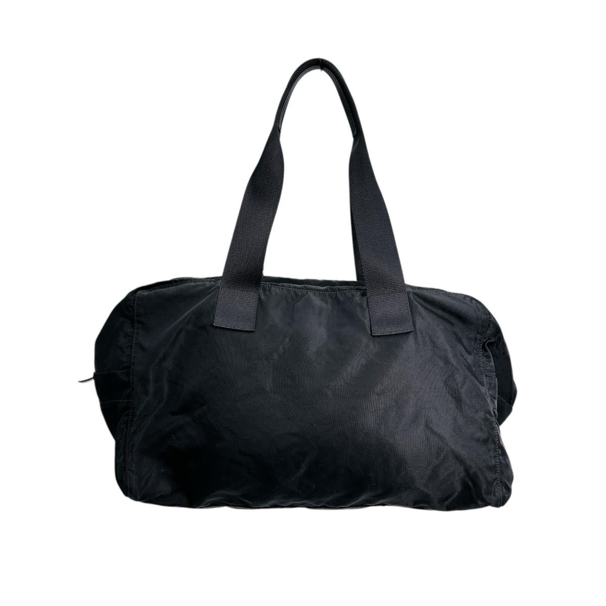 PRADA Boston Duffel bag Nylon black Plain Travel bag Duffle bag
