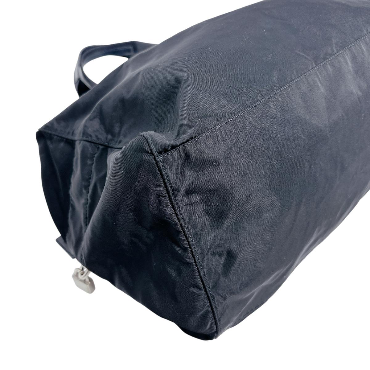 PRADA Boston Duffel bag Nylon black Plain Travel bag Duffle bag