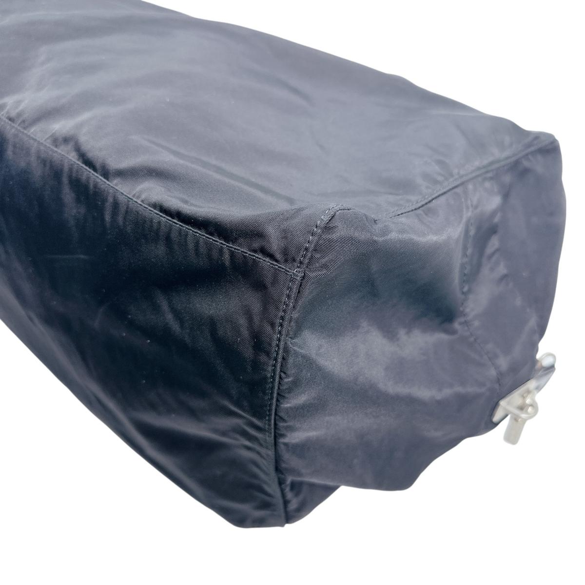PRADA Boston Duffel bag Nylon black Plain Travel bag Duffle bag
