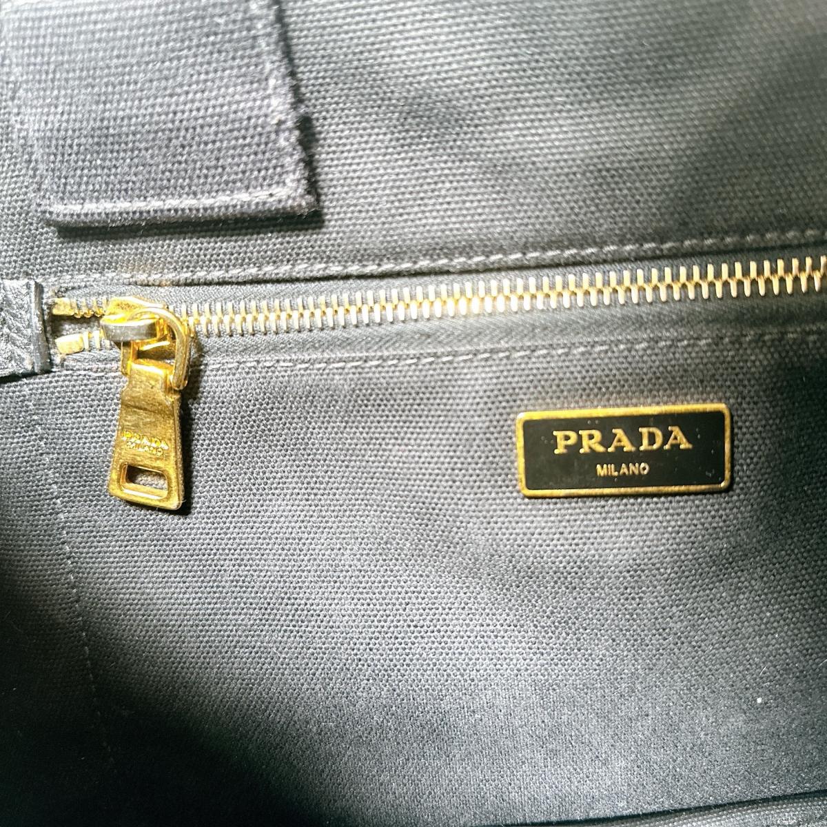 PRADA Tote Bag IBG642 canvas black L size Kanapa GM L