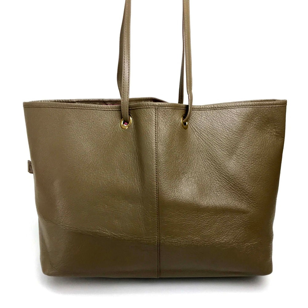 YVES SAINT LAURENT Tote Bag 284650 leather Charcoal gray type Neo-double reversible unisex(Unisex) Used Authentic