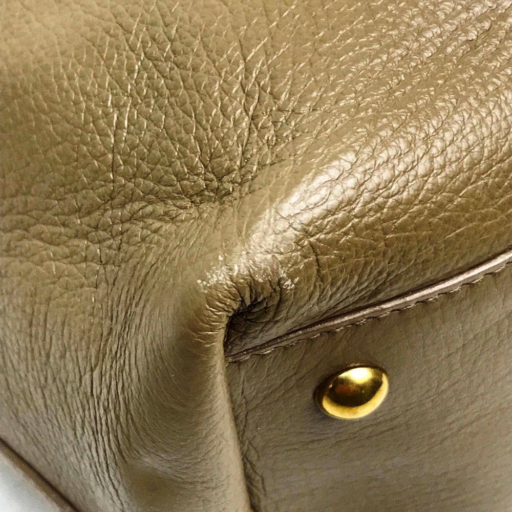 YVES SAINT LAURENT Tote Bag 284650 leather Charcoal gray type Neo-double reversible unisex(Unisex) Used Authentic