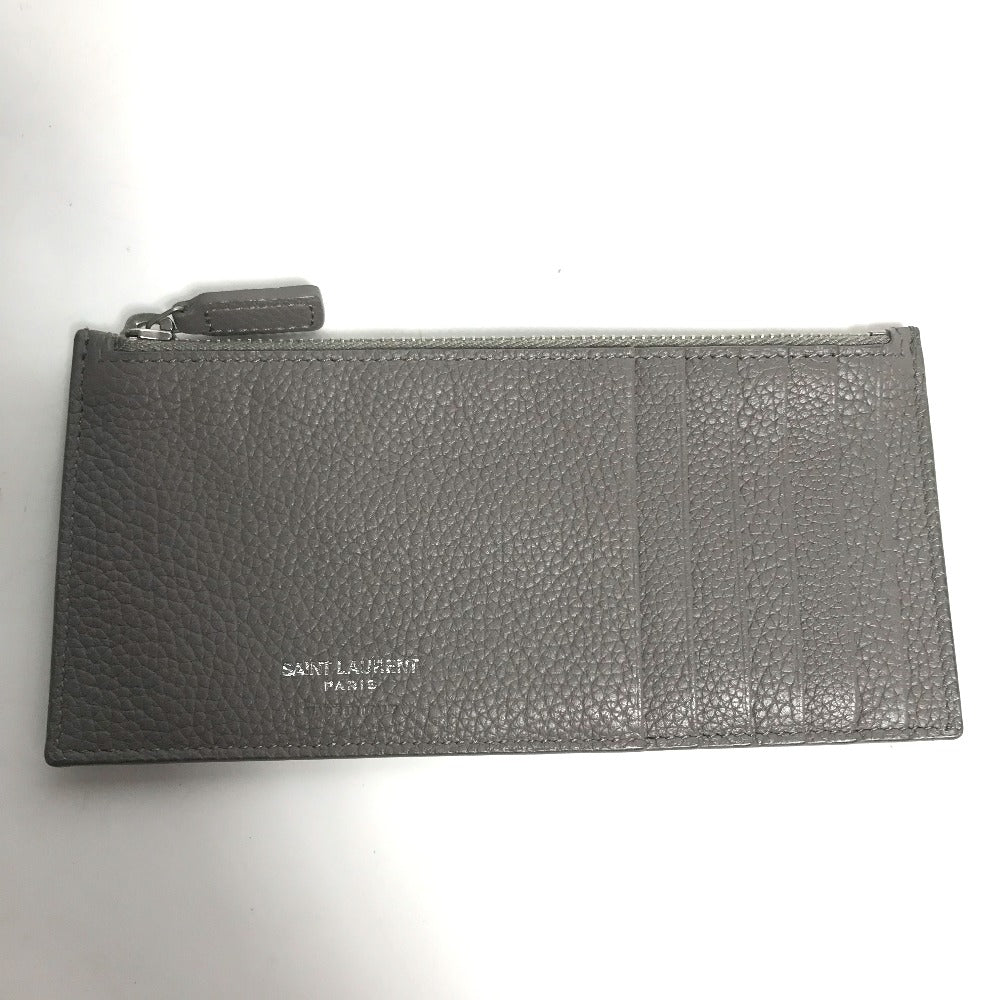 YVES SAINT LAURENT Long Wallet Purse 504981 leather gray Long wallet Sac de Jules Women Used Authentic