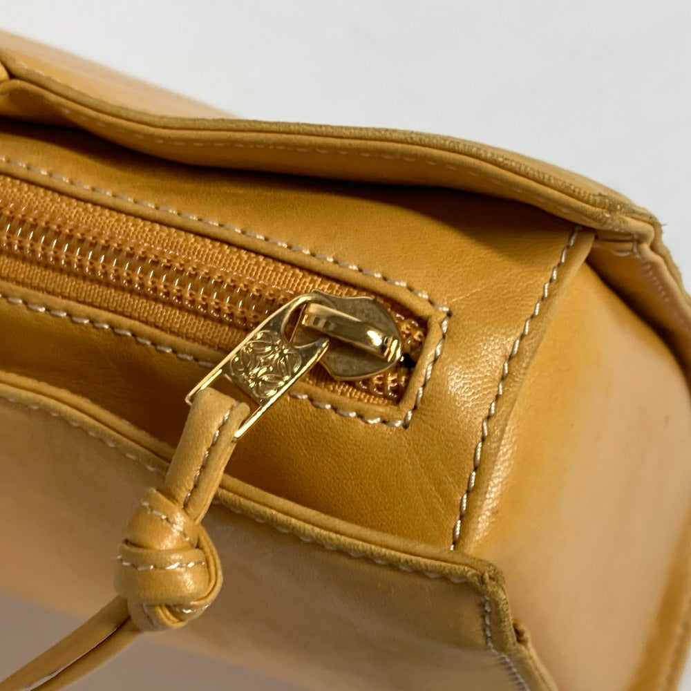 LOEWE Tote Bag leather yellow Amazona logo Women Used Authentic