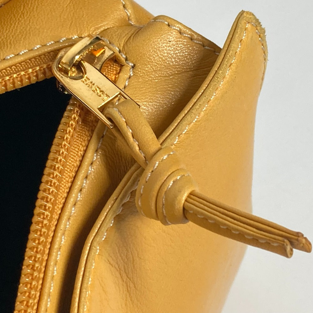 LOEWE Tote Bag leather yellow Amazona logo Women Used Authentic