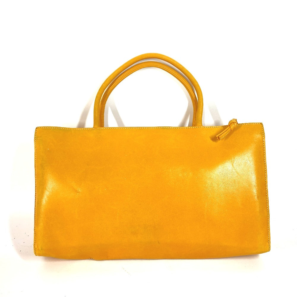 LOEWE Tote Bag leather yellow Amazona logo Women Used Authentic