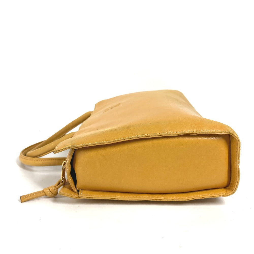 LOEWE Tote Bag leather yellow Amazona logo Women Used Authentic