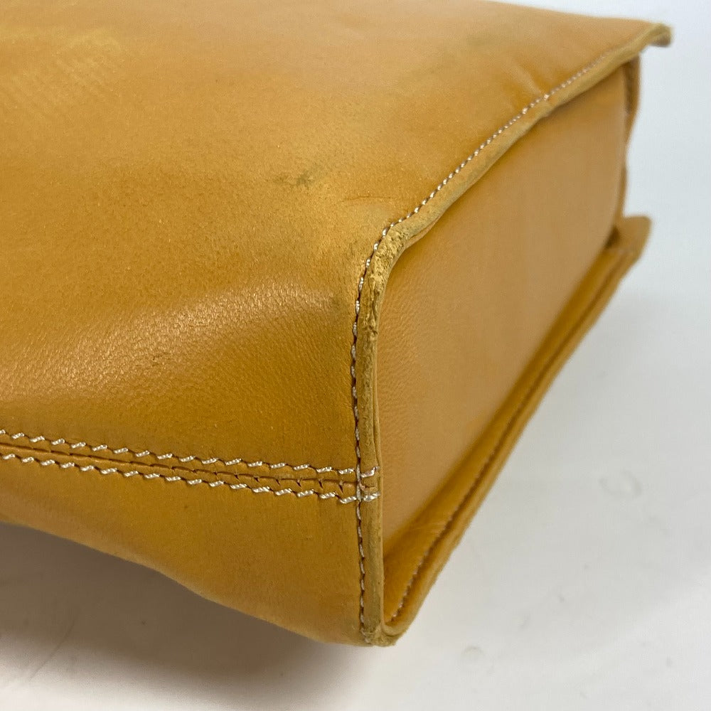 LOEWE Tote Bag leather yellow Amazona logo Women Used Authentic